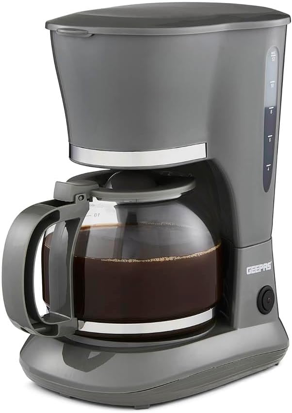 GEEPAS 1.5L Filter Coffee Machine | 800W Coffee Maker for Instant Coffee, Espresso, Macchiato & More | Boil-Dry Protection, Anti-Drip Function, Automatic Turn-Off Feature