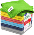 delka Microfibre Cleaning Cloths –Multi-Purpose, Ultra Soft & Lint-Free –Reusable, Streak-Free for Kitchen, Car, Glass, Windows & Electronics (Assorted, 12 Pack)