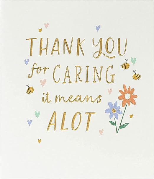 UK Greetings Thank You Card for Him/Her/Friend - Floral Design