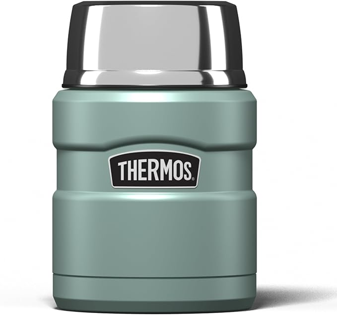 Thermos Stainless King Food Flask, 470ml Capacity - Sleek Multi- Purpose Flask for Daily Food Prep - Durable Stainless Steel with Classic Duck Egg Finish - Ideal for On-the-Go Meals & Drinks