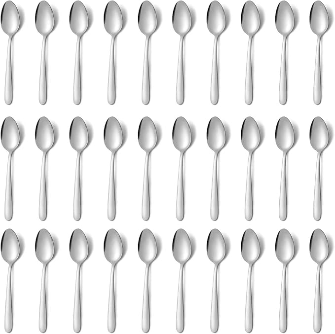 Teaspoons, Funnydin 36 Pieces Tea Spoons Set, 5.9 Inch, Spoons Cutlery for Tea, Coffee, Cake, Dessert & Salad, Dishwasher Safe, Cutlery Starter Spoons, Dessert Spoon, Tea Spoon for Restaurant