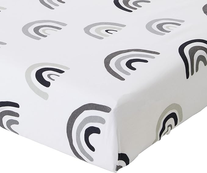 Snuz Bedside Crib Fitted Sheets - Fits All SnuzPod Cribs, 100% Jersey Cotton SnuzPod Sheets, Machine Washable, Tumble Dryer Safe, Breathable, Universal Fit 44x80cm, 2 Pack, Mono Rainbow