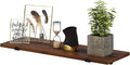SONGMICS Set of 2 Floating Shelves, Decorative Retro Style, Maximum Load 15 kg/Unit, 60 x 20 x 7 cm, MDF Brown and Black LWS04NB