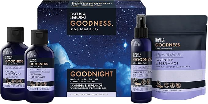 Baylis & Harding Goodness Sleep Lavender & Bergamot Goodnight Gift Set - Vegan Friendly (Pack of 1)