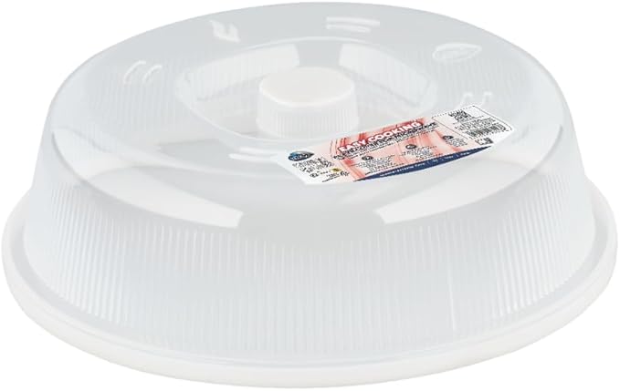 Care+Protect Microwave Plate Cover - Microwave Ventilated Covers - Ideal for Microwave Cooking - Prevent Splashes - BPA Free - Dishwasher Safe - 26.2 x 26.2 x 7.6cm - White