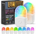 Emeritpro Night Light Plug in Wall with Dusk to Dawn Sensor, 0.5W Warm White+RGB Colorful Night Light, 3 Lighting Modes, Acrylic Plug in Wall Light for Hallway, Baby, Bedroom, Garage, 2 Pack[Energy Class G]
