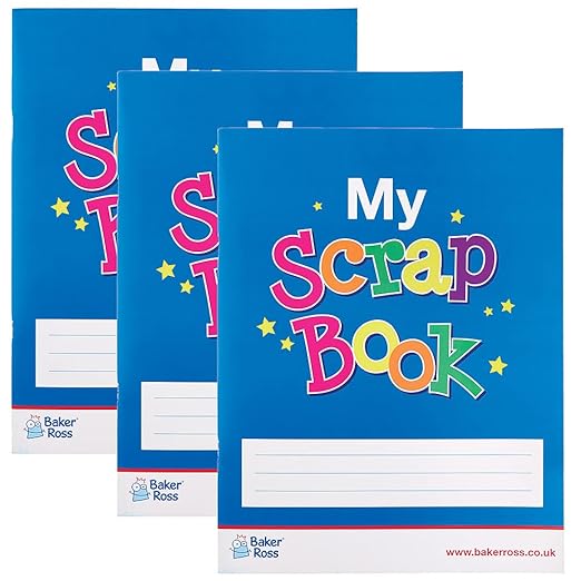 Baker Ross FX830 Large Scrap Books - Pack of 3, Arts and Crafts Books for Kids