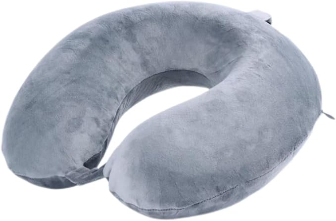 Travel Pillow,100% Pure Memory Foam U Shaped Neck Pillow,Super Lightweight Portable Headrest Great for Airplane, Car,Home,Office,Sleeping (gray)
