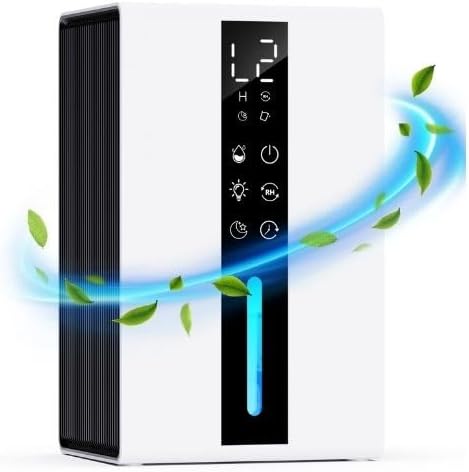 Dehumidifiers for Home with 1800ML, Dehumidifier for Bedroom Sleep & Auto Humidity & 2 Modes, Auto Shut Off, 6-48 Hour Timer, Dehumidifier for Drying Clothes with Touch Control Portable RGB Light