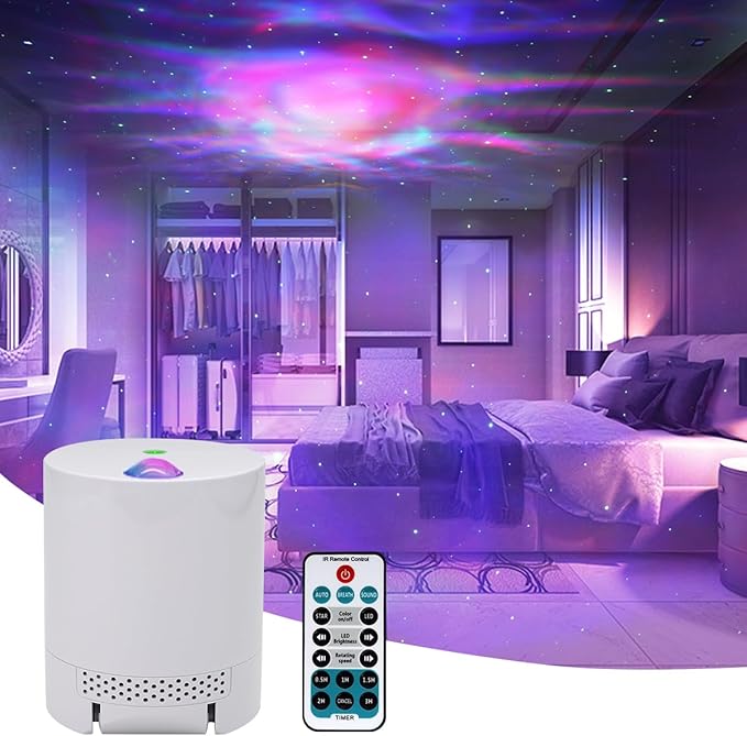 Star Projector Galaxy Projector, Exquisite Nebula Night Light Projector, Ocean Wave Galaxy Light with Remote Control,with Adjustable Speed and Brightness, Adults, Bedroom,Party[Energy Class F]