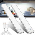 Under Cabinet Kitchen Lights Cupboard - LED Motion Sensor Light Indoor - 1100mAh Rechargeable Battery Operated - Wardrobe Strip Lighting Magnetic Stick Wireless USB Powered Shelf Stairs Counter Closet[Energy Class G]