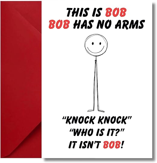 LimaLima Funny Birthday Cards For Men Humorous Bob Knock Knock Joke Adult Male