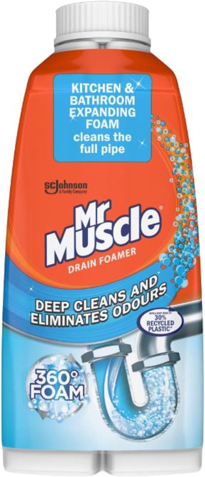 Mr Muscle Drain Foamer (500 ml) Drain Cleaning Foam to Unblock & Eliminate Odour