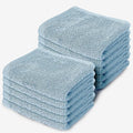 10 Pc Face Flannels Pack – 500 GSM 100% Egyptian Cotton Towel Set - Quick Dry and Absorbent Wash Cloth - Easy Drying Kitchen and Bath Flannel for Home Spa & Professional Use (Skyblue 30x30 CM)