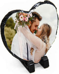 Personalised Heart Photo Slate Gift - Custom Photo/Image Rock Keepsake Plaque with Stands - 15cm