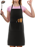 Cooking Apron Waterproof Apron with 3 Pockets Adjustable BBQ Apron with Long Straps Kitchen Apron for Men Women Kitchen Restaurant Café
