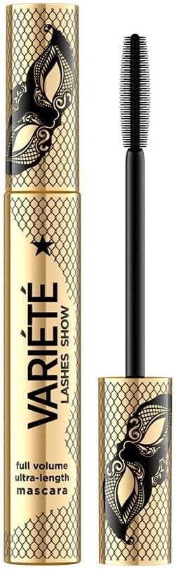 Eveline Cosmetics Variete Long Lasting Volumising Mascara with Precise Silicone Brush, Intense Black