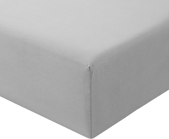 RUIKASI King Fitted Sheet Deep - Light Grey Bottom Sheet for Kingsize Bed with 40cm 16 Inches Extra Deep Sided Pocket, Soft Microfiber Bedsheet Ultra Deep Fit with Mattress