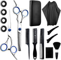 15PCS Professional Orgasm Hairdressing Scissors Set with Protective Case,Stainless Steel Thinning Scissor Hairdressing,Sharp Barber Hair Cutting Scissors for Men & Women