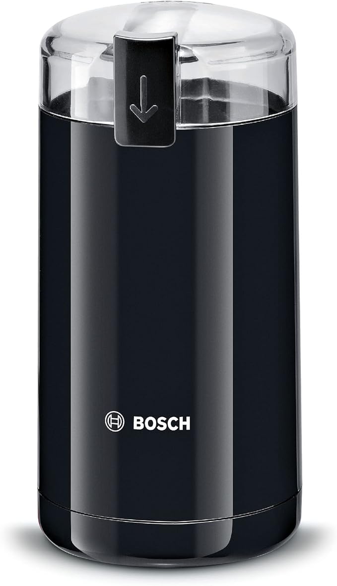 Bosch Coffee Electric Grinder, for 75 g Beans with One Touch Operation, Safety Function, Stainless Steel Chopping Blade, 180 watts, Black, MKM6003NGB