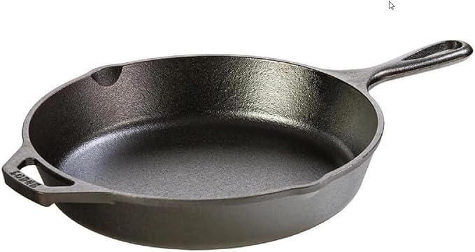 Lodge Pre-Seasoned Cast Iron Skillet for Indoor and Outdoor Use. Induction Frying Pan. Oven, Grill and Metal Utensil Safe Skillet Frying Pan with Pouring Lips. Made in The USA. 26 cm/10.25 inch