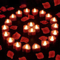 24pcs Bright Romantic Heart LED Candle Kit - Romantic Decorations,Valentine's Day Deco,Flameless Romantic Love LED Tealight Candle for Valentine's Day Anniversary Wedding Table Birthday Party Decor
