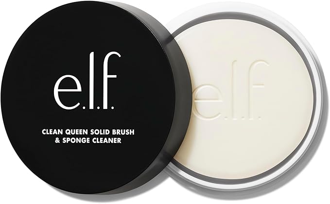 e.l.f. Clean Queen Solid Brush & Sponge Cleaner, Water-Activated Soap Bar Makeup Cleaner, Nourishing, Travel-Friendly, Easy-To-Use, Vegan & Cruelty-Free