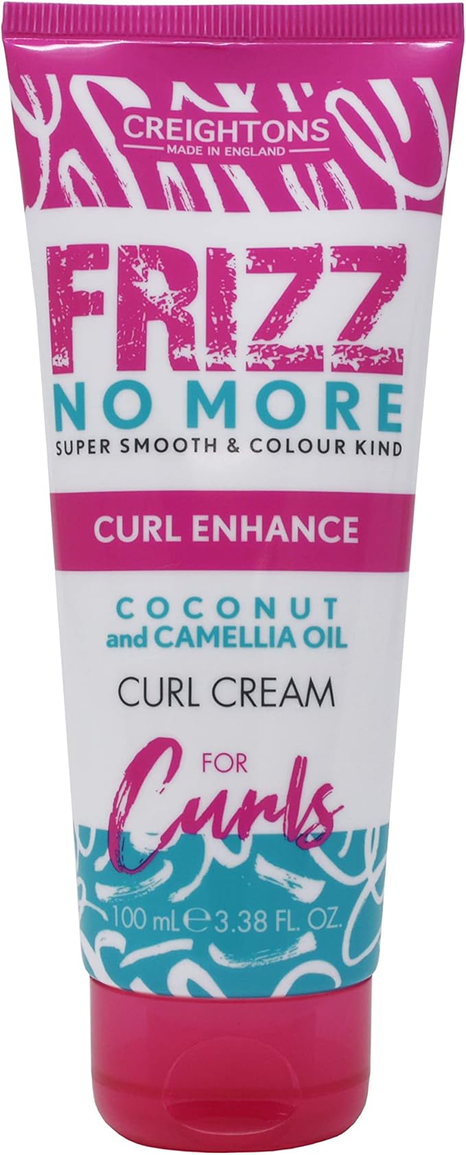Creightons Frizz No More Curl Enhance Curl Cream 100ml – Reduces Frizz, Defines Curls & Adds Glossy Shine with Coconut & Camellia Oil | Humidity Defence, Colour-Kind, All Hair Types