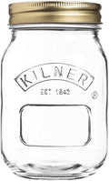 Kilner Preserve Jar 0.5L (500ml) Round Glass Screw Top Lid Preservation Storage Jar for Jams Chutneys Small Pickled Fruits