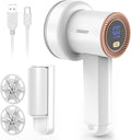 Debobbler, Bobble Remover for Clothes Fabric Shaver Lint Remover Clothes Debobbler LED Digital Display 2-In-1 Lint Roller Wool Defuzzer Fluff Remover Quick and Effective (3 Blades Included)