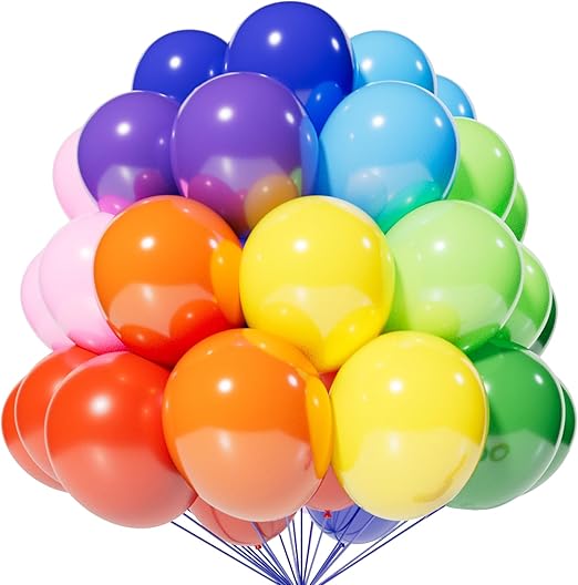 110pcs Balloons Assorted Colour 12 Inch Latex, Bright Colour for Birthday Baby Shower Wedding Party Supplies Arch Garland