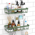 Shower Caddy Shelf Organiser 2 Pack, No Drill Sage Green Shower Shelves,Self Adhesive Bathroom Storage Accessories