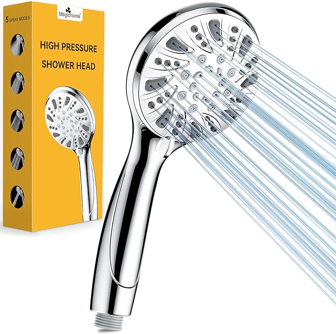 Magichome High Pressure Shower Head with 5 Spray Modes, Universal Powerful Chrome Shower Head for Bathroom