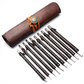 Stone Carving Tool Sets of 10, Tungsten Steel Kit for Soft Limestone Alabaster Wood, Chisel Set