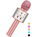Wireless Karaoke Microphone Portable Bluetooth Karaoke Microphone for Kids Music Karaoke Toys Birthday Gifts for Boys Girls - Pink