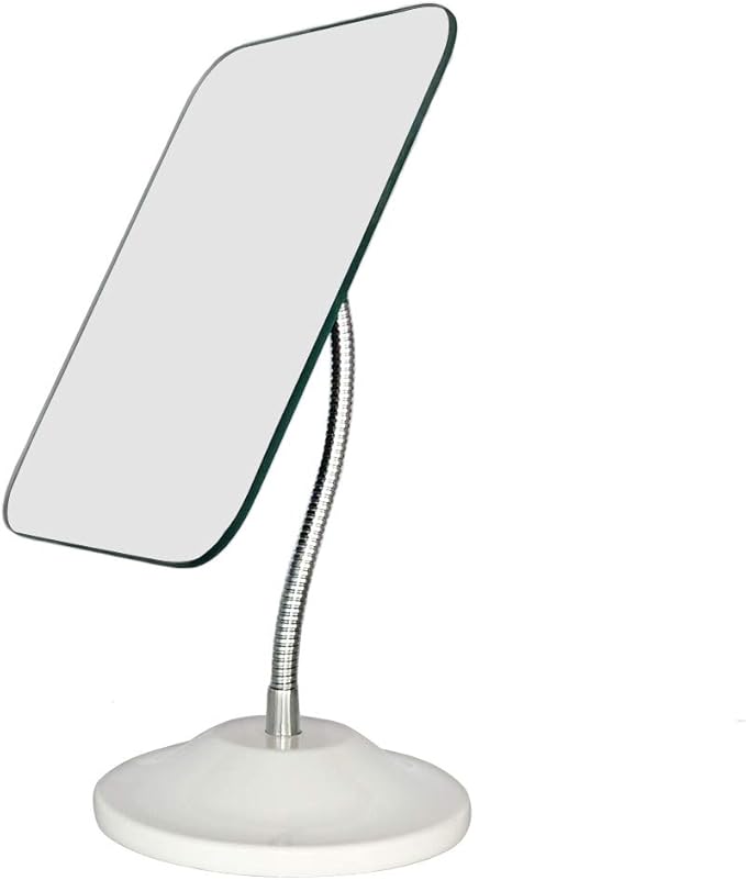 YEAKE Flexible Gooseneck Makeup Mirror,360°Rotation Folding Portable Desk Vanity Mirror with Stand Shower Shaving Cosmetic Mirror Square