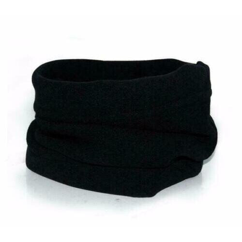 (Black) Thermal Fleece Neck Warmer Mask Winter Snood Scarf Tube Cycling Motorbike Ski UK