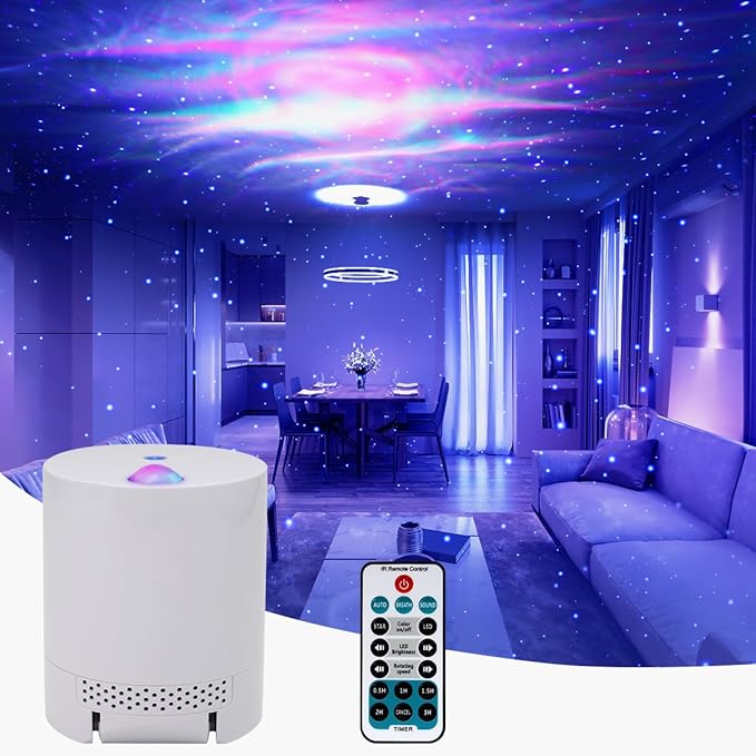 Galaxy Projector,Star Projector,Exquisite Nebula Night Light,7 Modes Remote Control Timer,for Adults Bedroom/Home Theatre/Party/Game Rooms and Night Light Ambience (Blue Star)[Energy Class F]