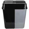 Double Rubbish Waste Separation Bin Recycling. Dual Compartment 100L (2 x 50 L) (Black-Grey)