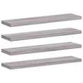 vidaXL Grey Sonoma 4-Piece Floating Wall Shelves - Engineered Wood Wall Rack, 15 kg per shelf, 40  10 cm each