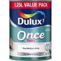 Dulux Once Gloss Pure Brilliant White Paint For Wood & Metal - 1.25L