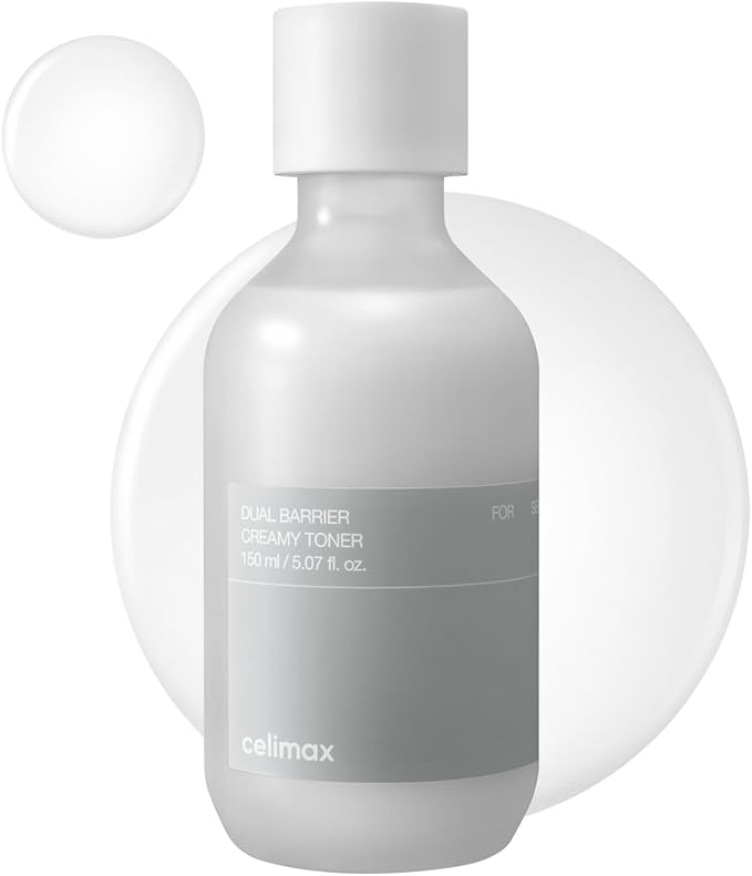 celimax Dual Barrier Creamy Toner with Ceramides, Peptide, Oil & Alcohol Free, Facial Astringent, Hydrating, Calming, Soothing, Non Irritating,150Ml