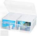 Lifewit Photo Storage Box 4" x 6" Photo Case, 18 pcs Inner Photo Keeper, Clear Photo Boxes Storage, Plastic Photo Organiser for Seed, Cards, Picture, Craft with 1 Sheet Label Sticker
