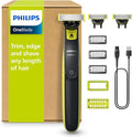 Philips OneBlade Hybrid 360 Blade Technology Electric Shaver for Face & Body, Beard Trimmer/Groomer with 3 x 360 Blade, 3 x Stubble Comb (1,3,5mm) & 1x Body Kit, Model QP2824/31