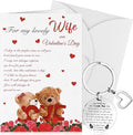 Wife Valentine's Day Card from Husband Romantic Valentine Card for Wife Greeting Card with Envelop Valentine's Day Wife Keyring Never Forget That I Love You Keychain Greeting Card Gifts for Her