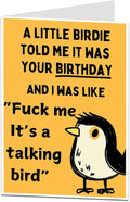Funny Birthday Card For Men & Women Rude Little Birdie Design For Him Her Perfect For Best Friend Brother Sister Mum & Dad 30th 40th 50th 60th