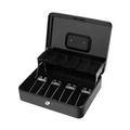 Metal Cash Register with Key Lock-Portable Money Organizer Box Convenience Stores Retail Shop Black