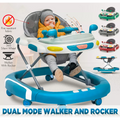 (Blue) 2-in-1 Baby Walker for Boys and Girls