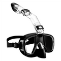 Snorkel Mask Foldable Diving Set with Dry and Camera Mount, Anti-Fog Professional Snorkeling Gear-Black