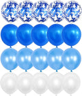 Blue Balloons, 20pcs Light Blue, White, Dark Blue & Confetti, 12 inch, Mixed Color, Unisex, Children & Adult, Balloons, Blue Theme, Wide Application, Customer Service